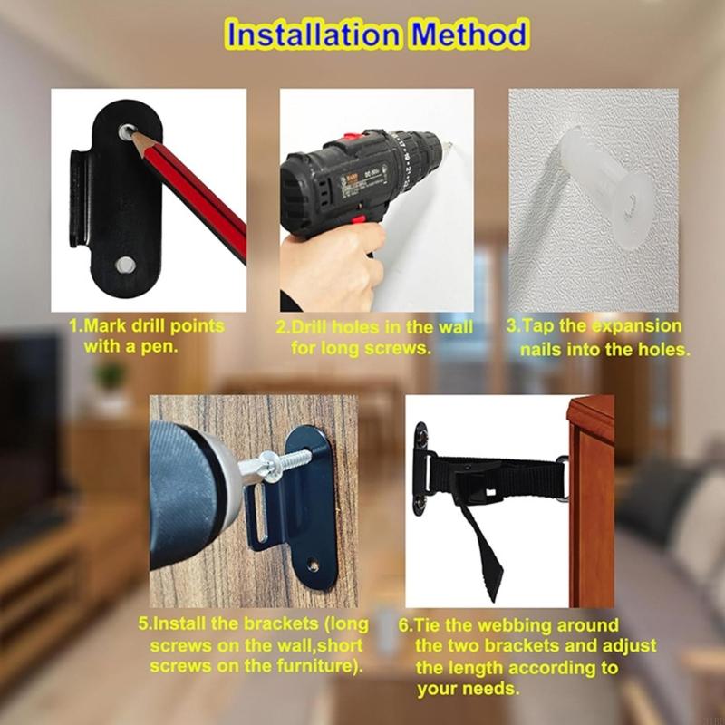 Adjustable Anti Fall Furniture - Earthquake Anchor Strap のレビューと価格