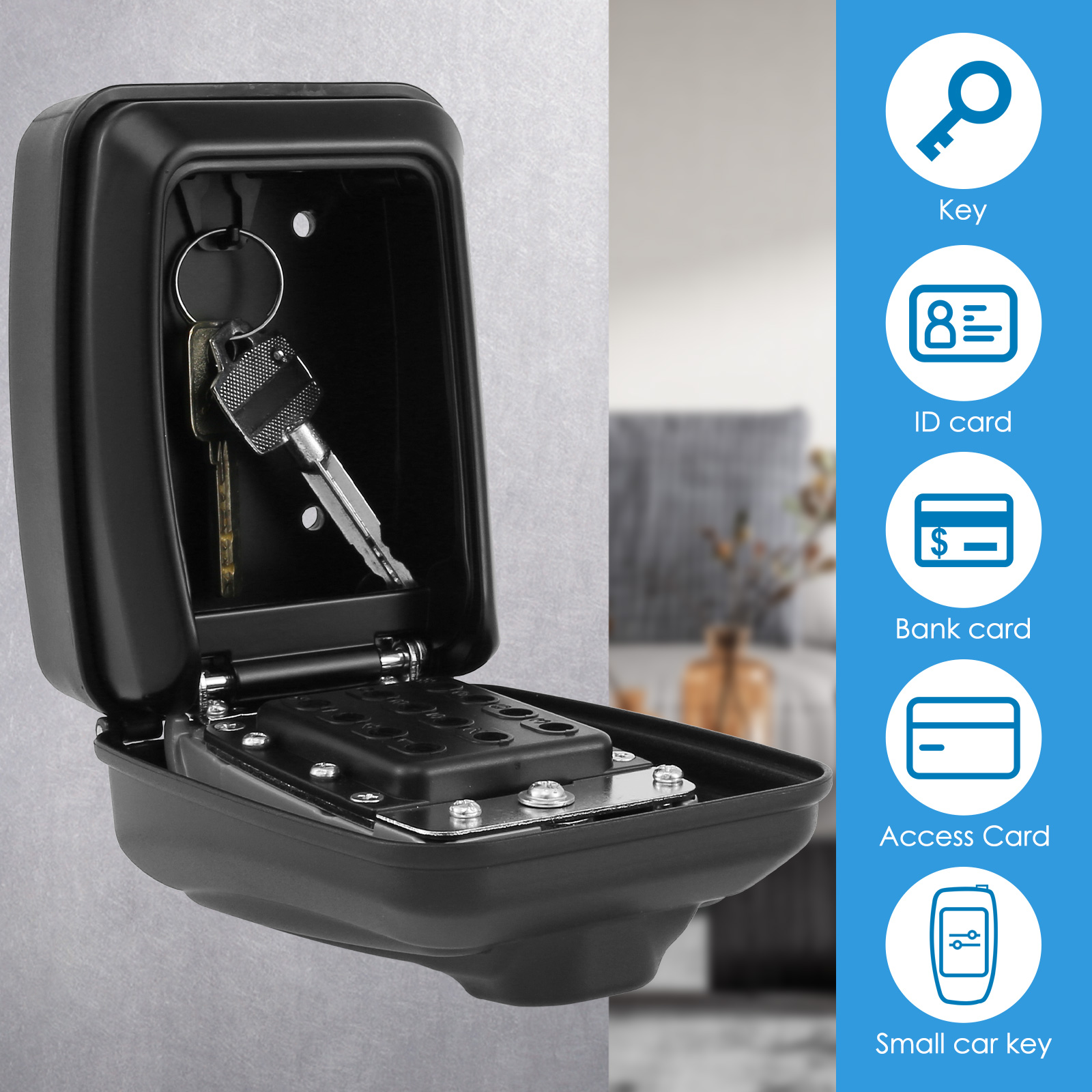Key Lock Box Wall-Mount Secret - Lockbox Key Secure のレビューと価格