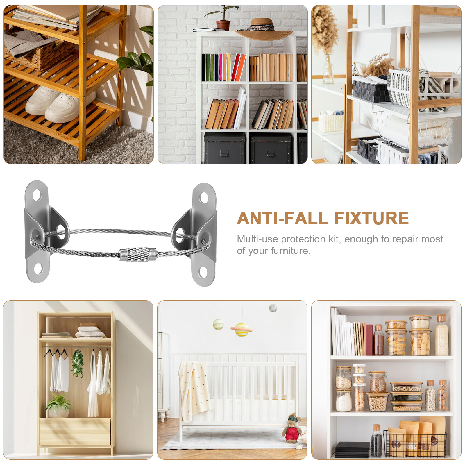 6Sets Furniture Anti Tip Wall  - Earthquake Anchor Strap のレビューと価格