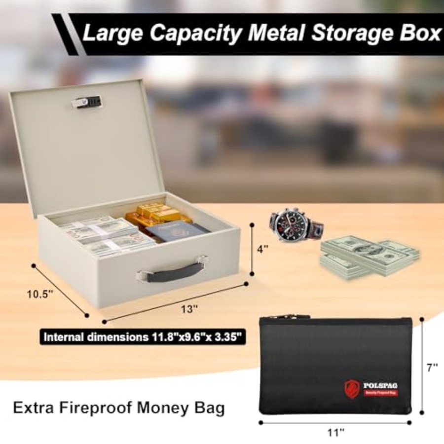 Fireproof Document Box with Ke - Fire Safe Document のレビューと価格