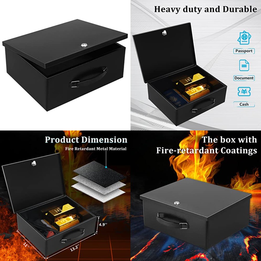 Portable Metal Safe Box with K - Fire Safe Document のレビューと価格