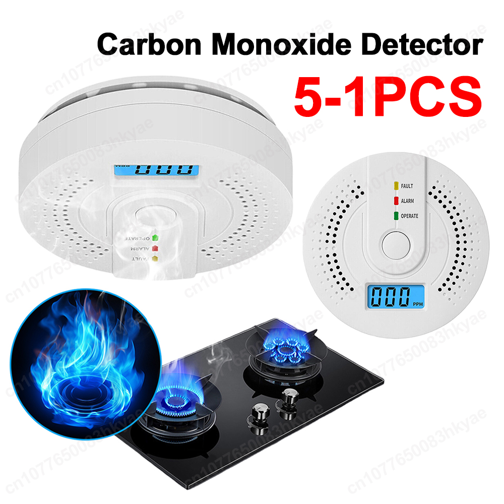 5-1PCS Digital Carbon Monoxide - Smoke Detector Interconnected のレビューと価格