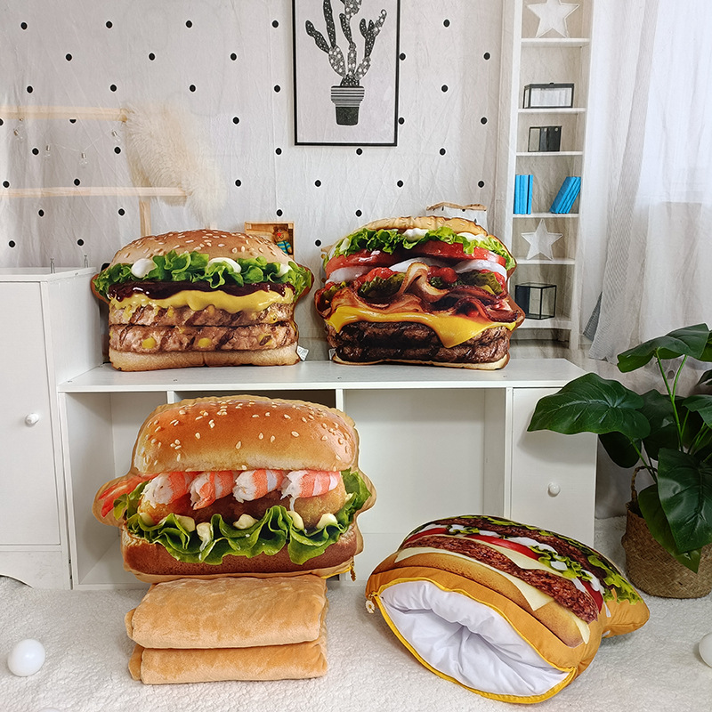 Lifelike Plush Hamburger Pillo - Fire Blanket Kitchen のレビューと価格