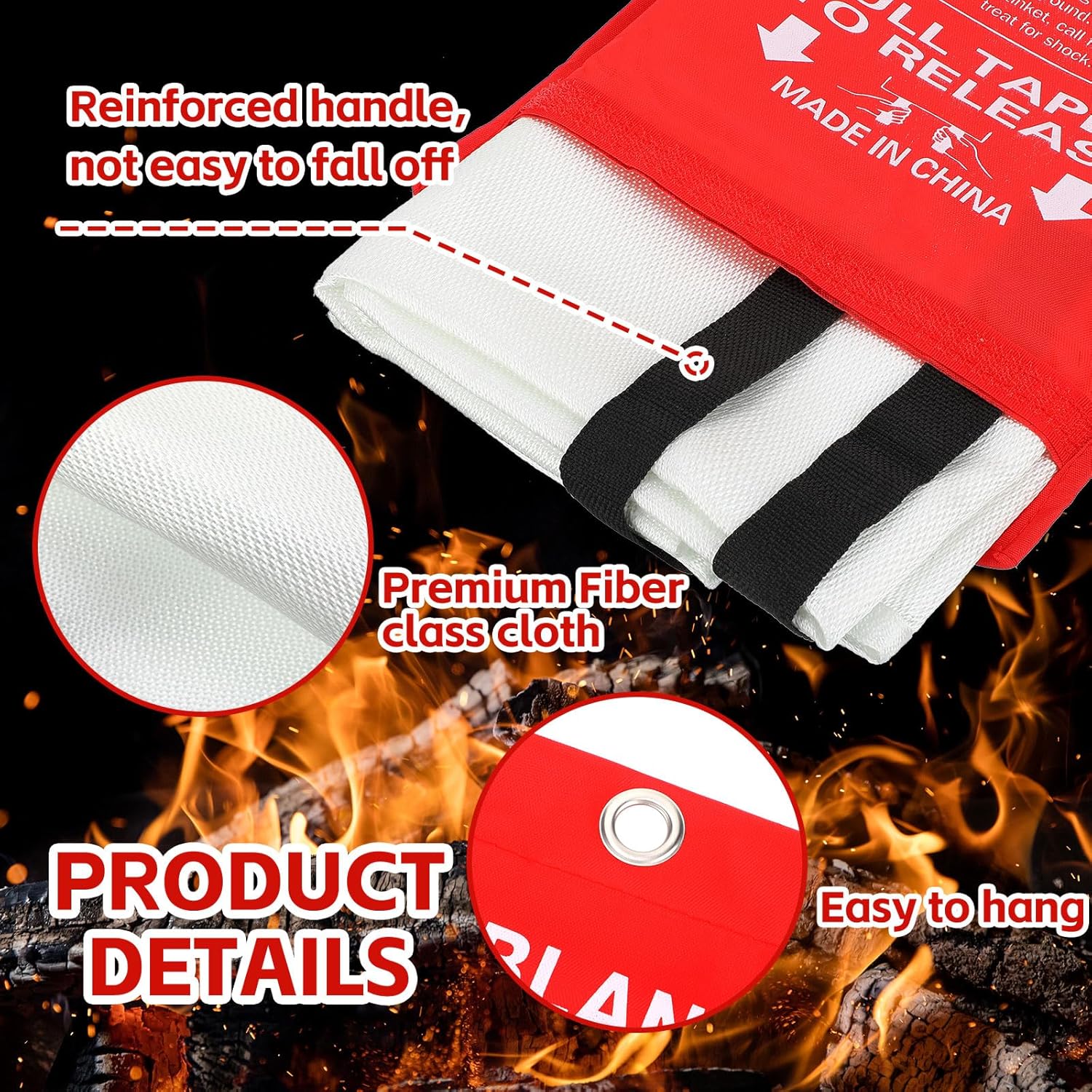 12 Pack Fire Blankets 39x39 In - Fire Blanket Kitchen のレビューと価格