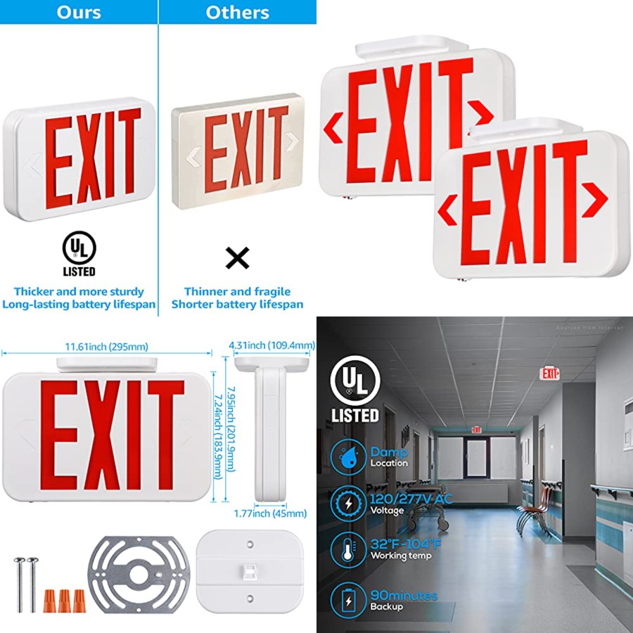 LED Exit Sign, Emergency Exit  - Emergency Exit Sign のレビューと価格
