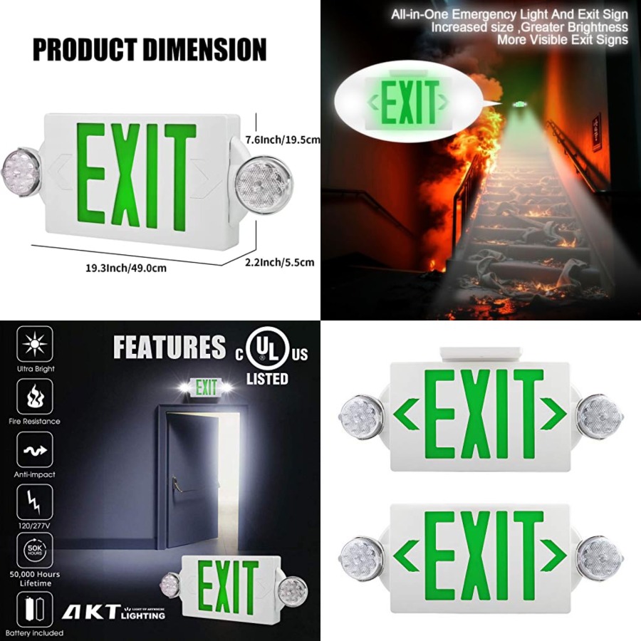 Emergency Exit Light, Adjustab - Emergency Exit Sign のレビューと価格