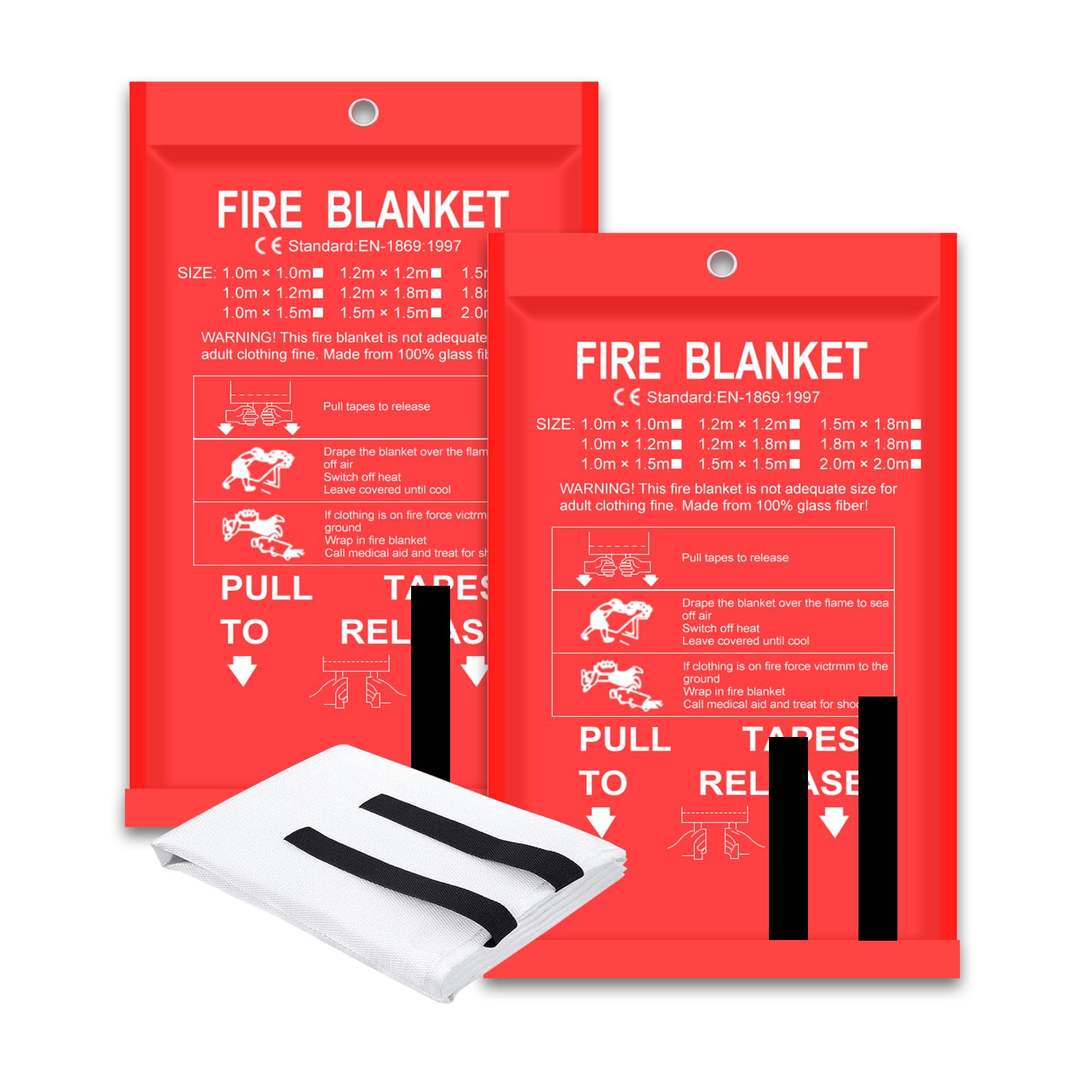 Fire Blanket 2 Pack 2*2m/1.5*1 - Fire Blanket Kitchen のレビューと価格