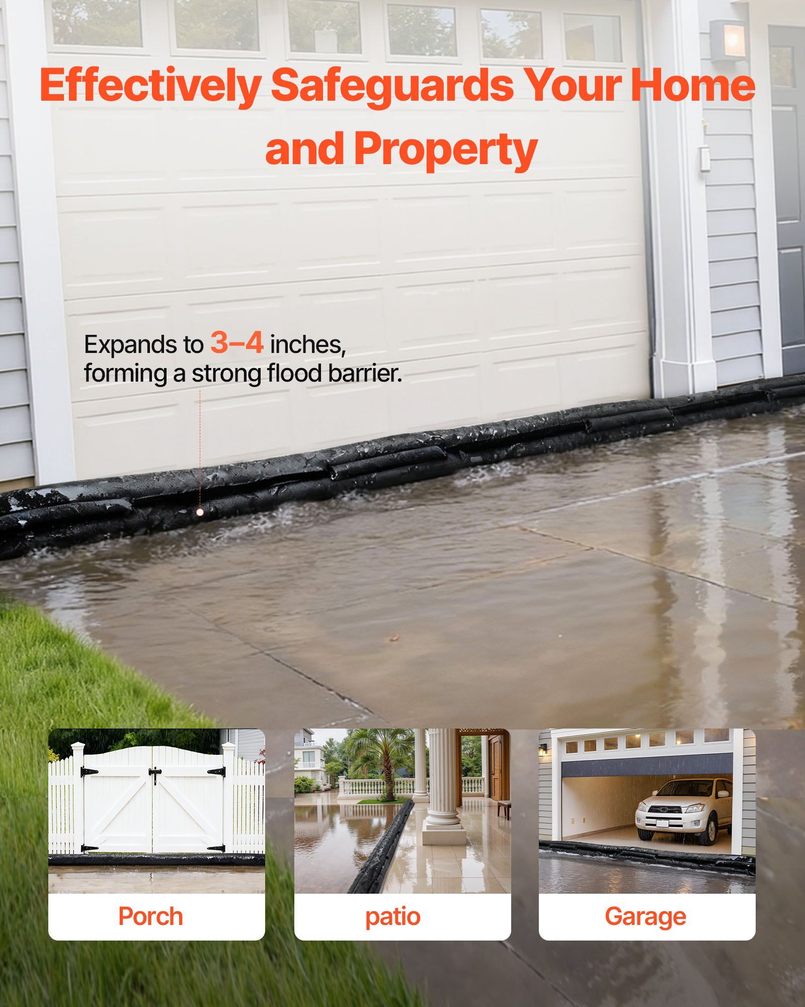 Flood Barrier, 8 Pack, 1.6 x 1 - Flood Barrier Bag のレビューと価格