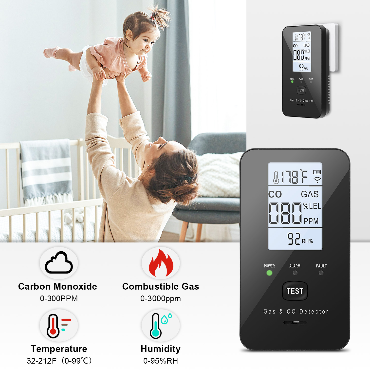 Natural Gas & Carbon Monoxide  - Co Detector Plug のレビューと価格