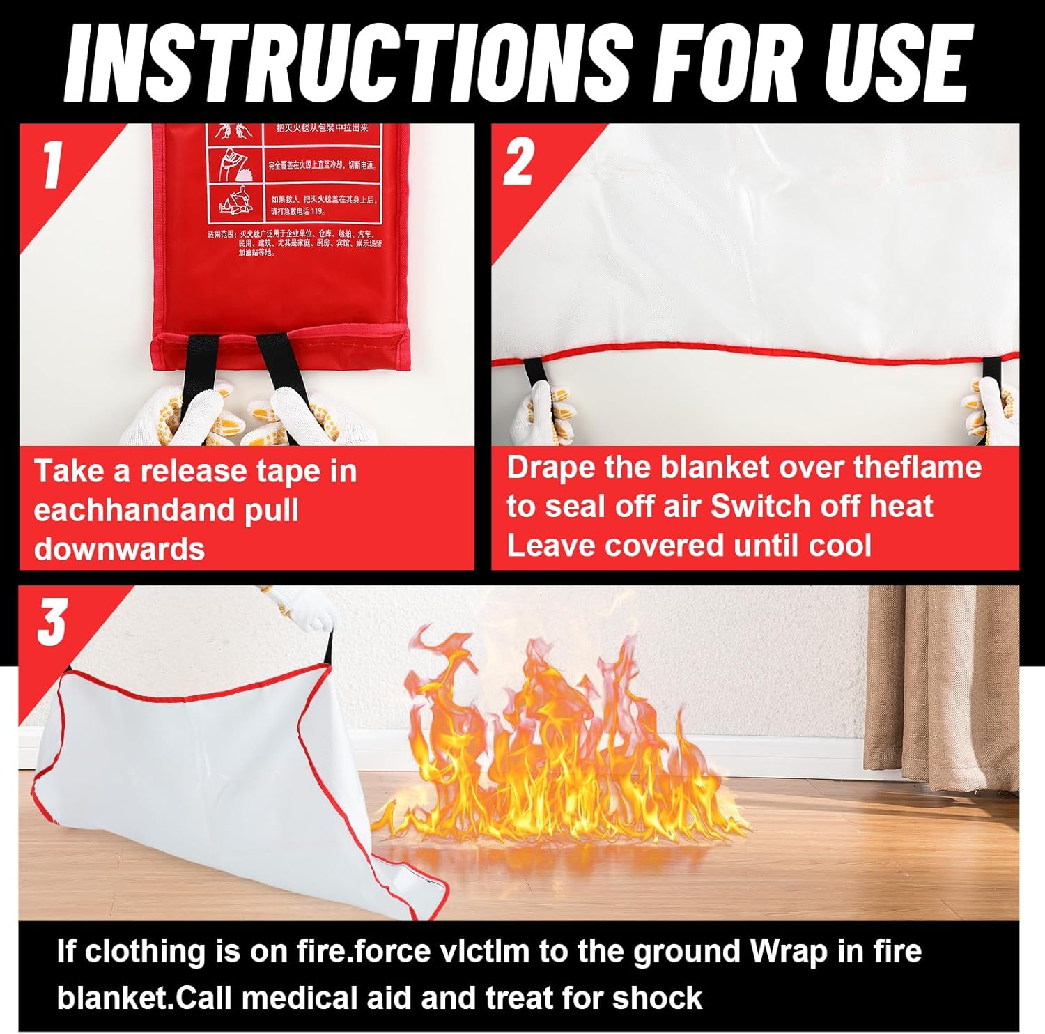 30 Pcs Fire Blankets 40x40 Inc - Fire Blanket Kitchen のレビューと価格