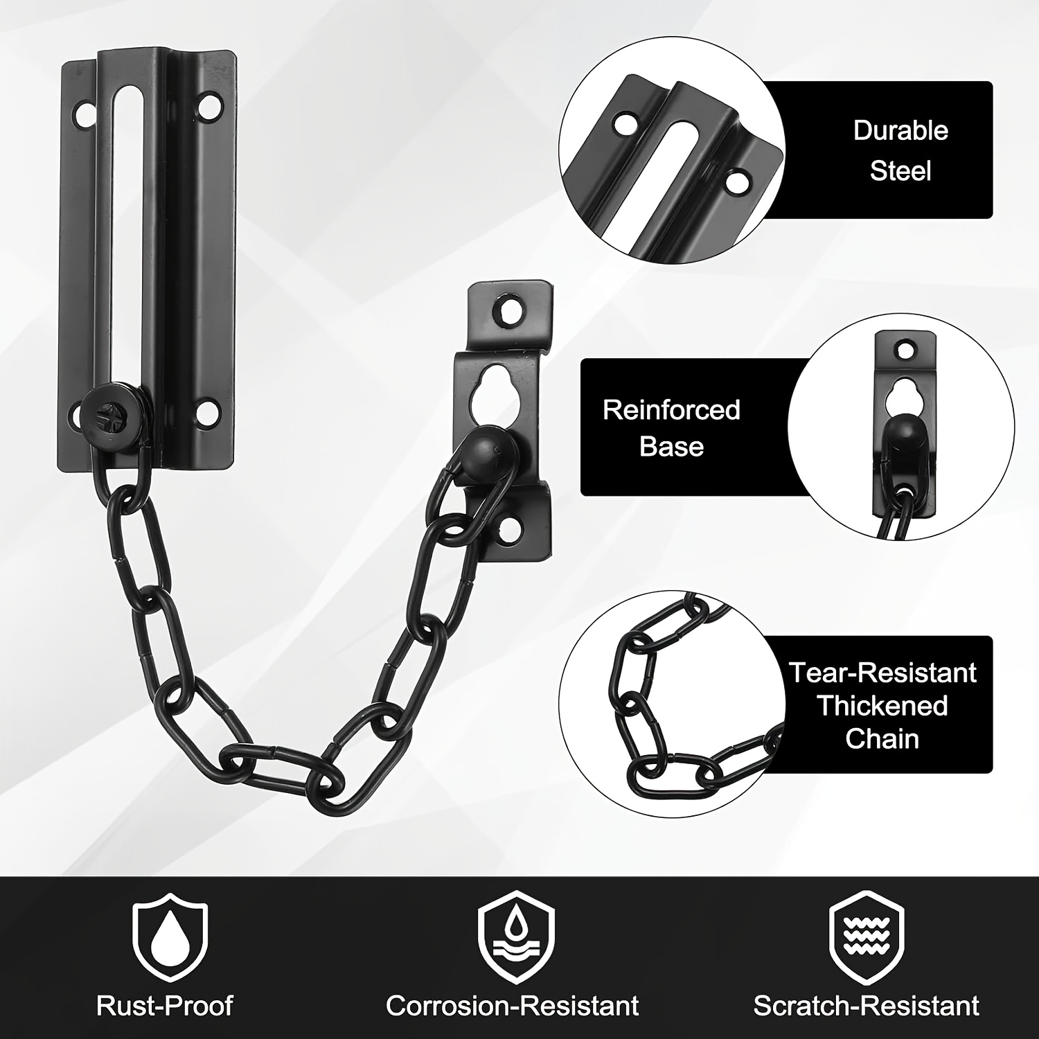 2 Pack Door Chain Lock Black,  - Security Chain Door のレビューと価格
