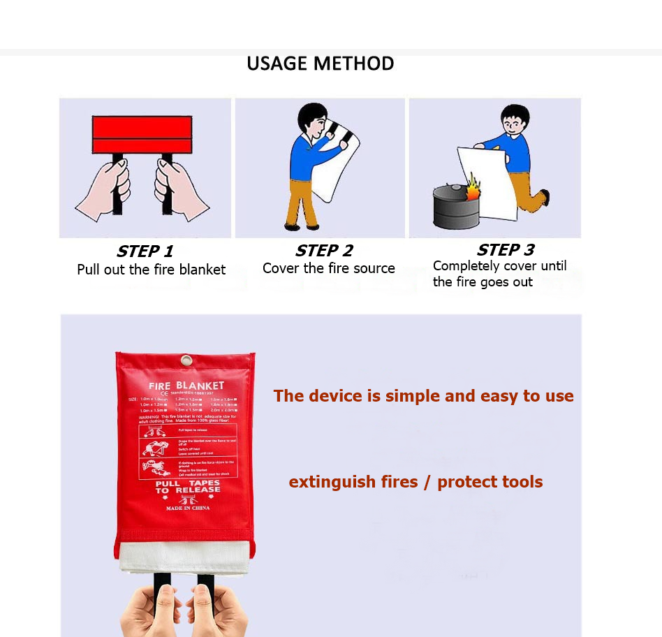 1M*1M Fire Blanket, Kitchen Es - Fire Blanket Kitchen のレビューと価格