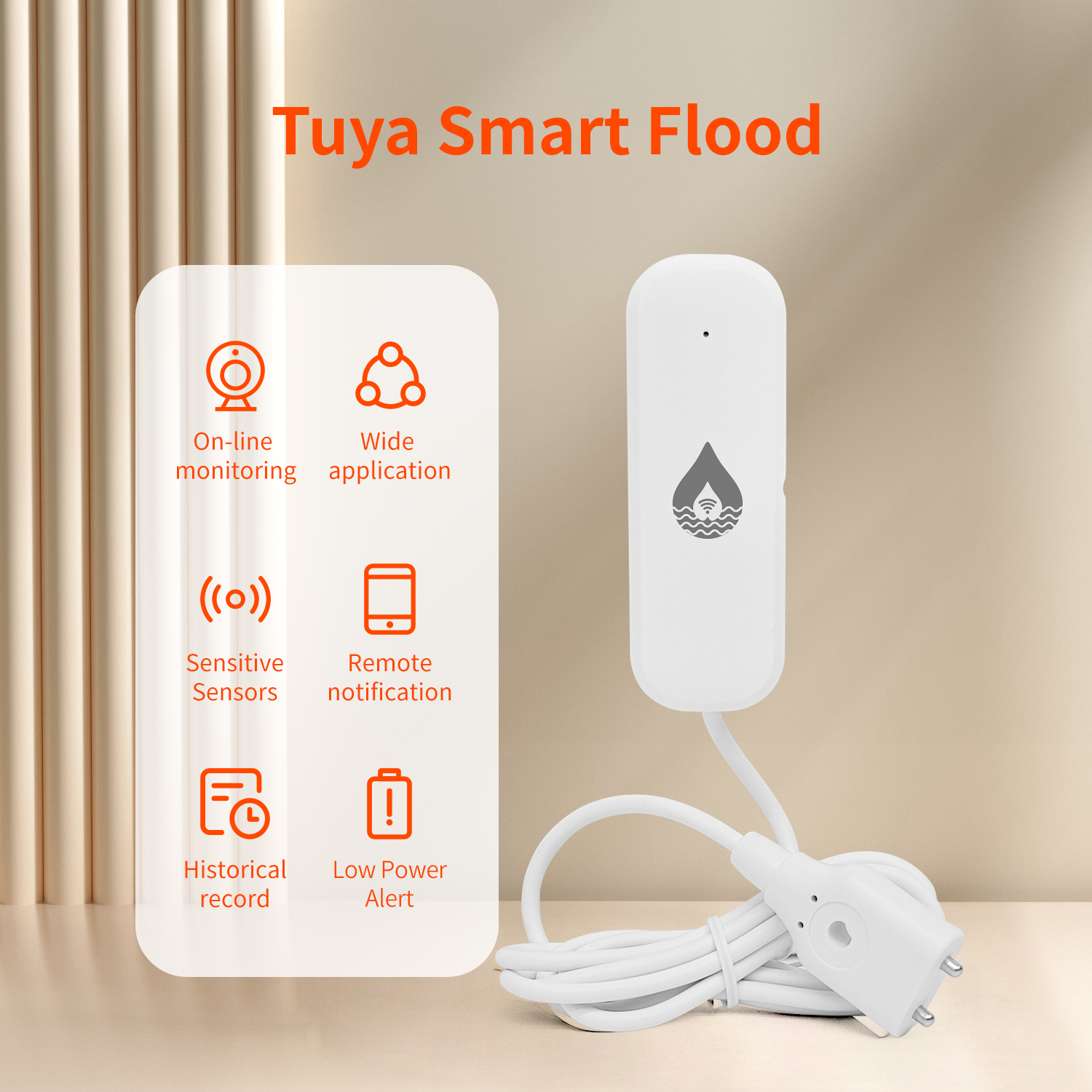 YFK Tuya WiFi Water Leakage Se - Water Alarm Sensor のレビューと価格