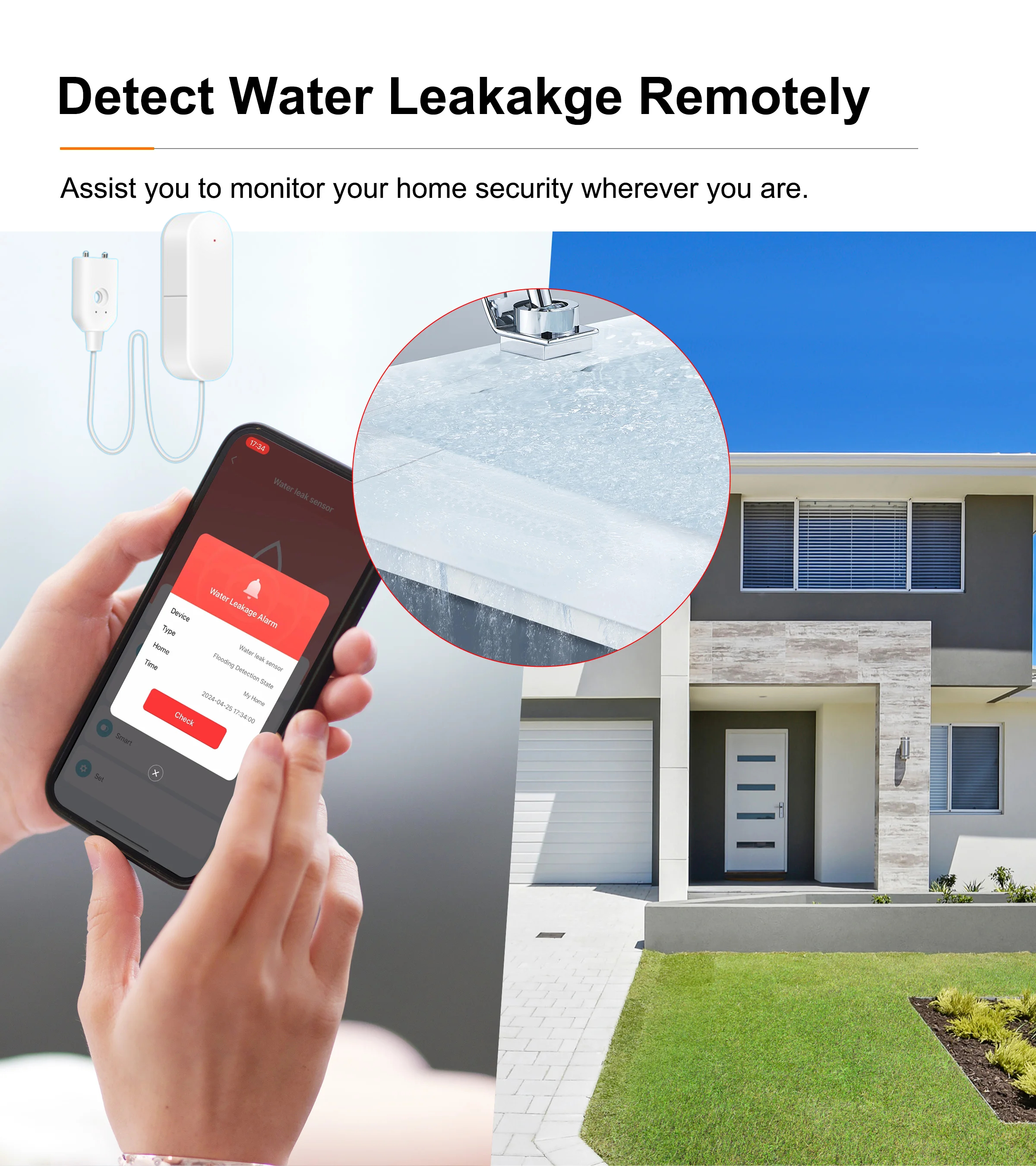 ZigBee 3.0 Water Leakage Senso - Water Alarm Sensor のレビューと価格