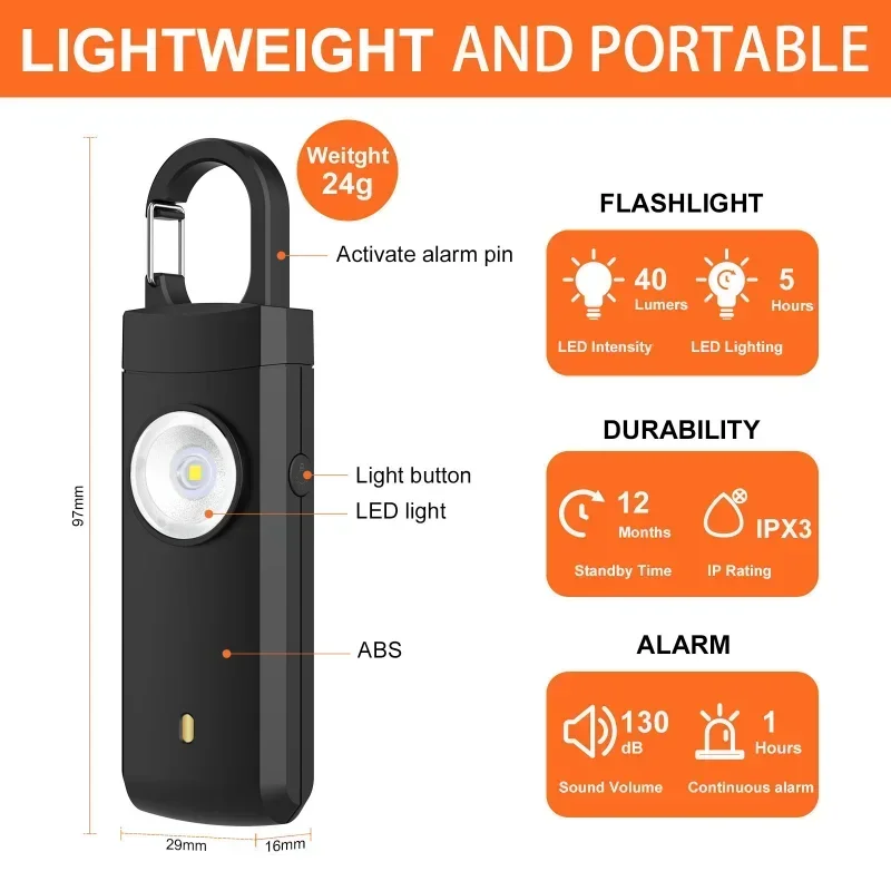 Self Defense LED Flashlight US - Personal Alarm Keychain のレビューと価格
