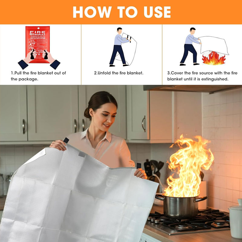 Fire Blanket 1/1.5m Fire Blank - Fire Blanket Kitchen のレビューと価格