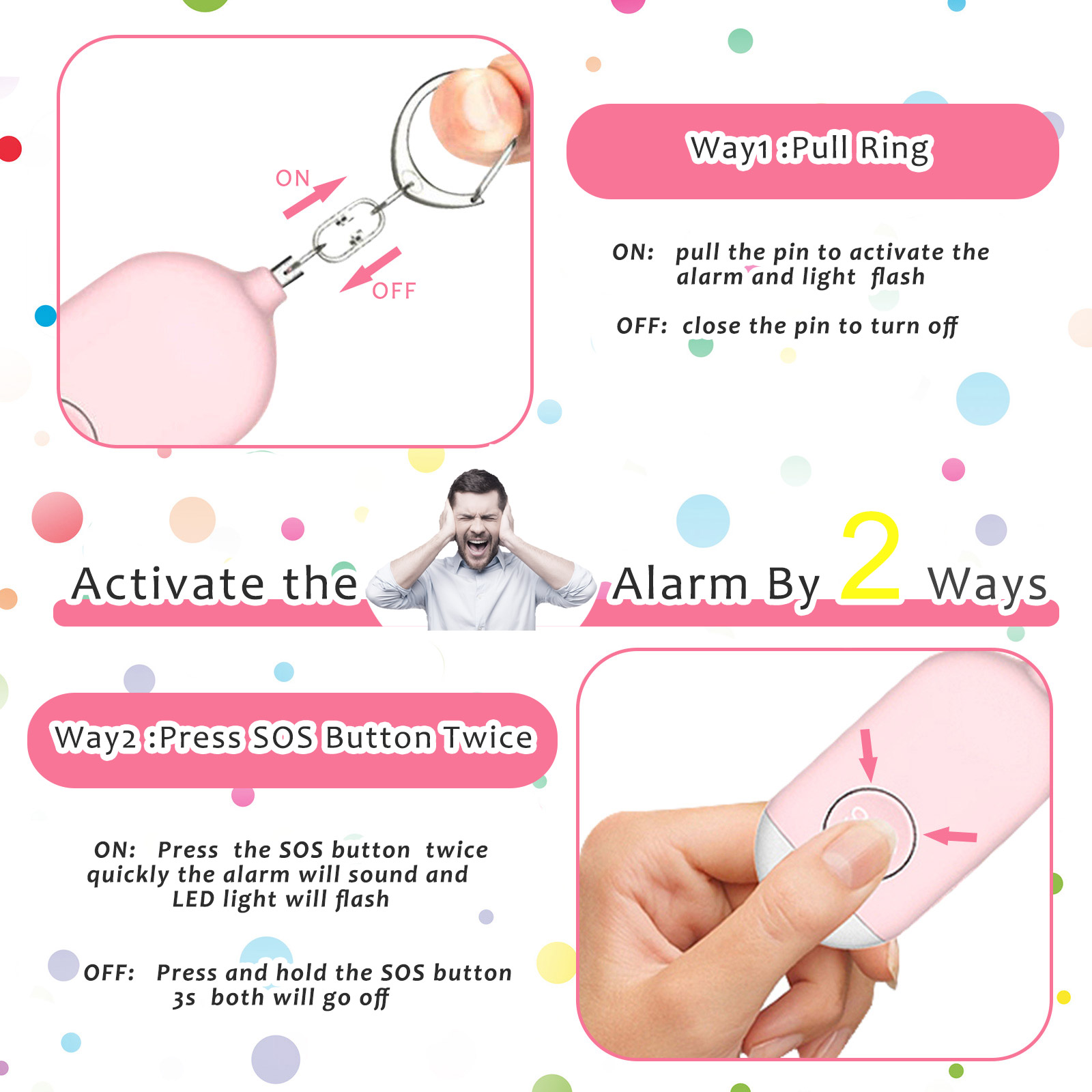 1pc Ultra-Loud 130DB Personal  - Personal Alarm Keychain のレビューと価格