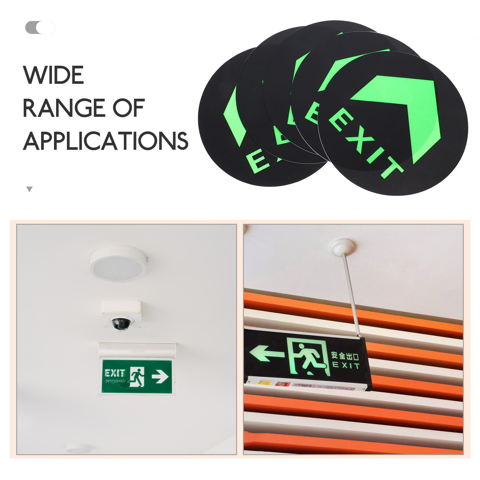 5Pcs Glow in Dark Exit Sign St - Emergency Exit Sign のレビューと価格