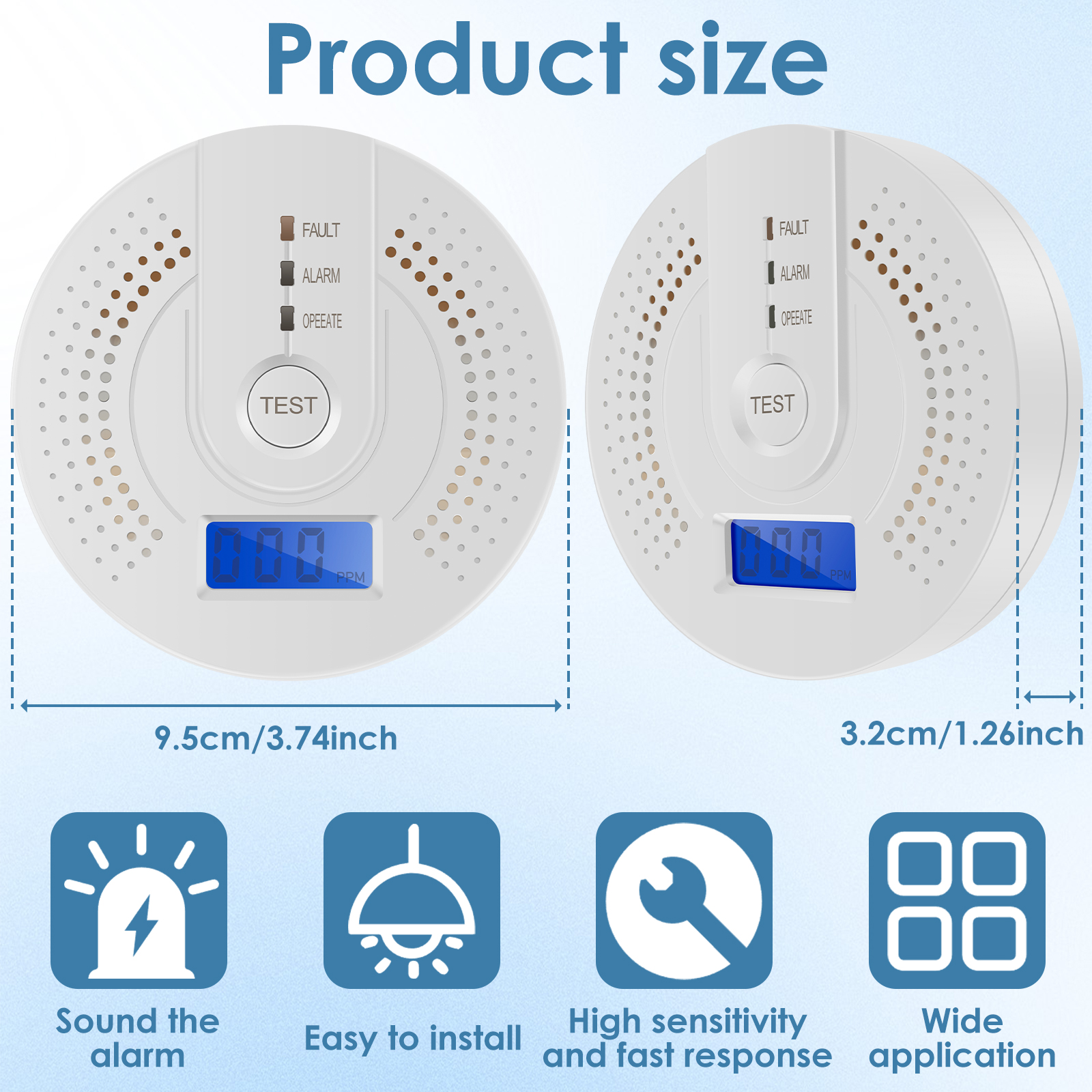 Independent CO Alarm Sensor Ca - Smoke Detector Interconnected のレビューと価格